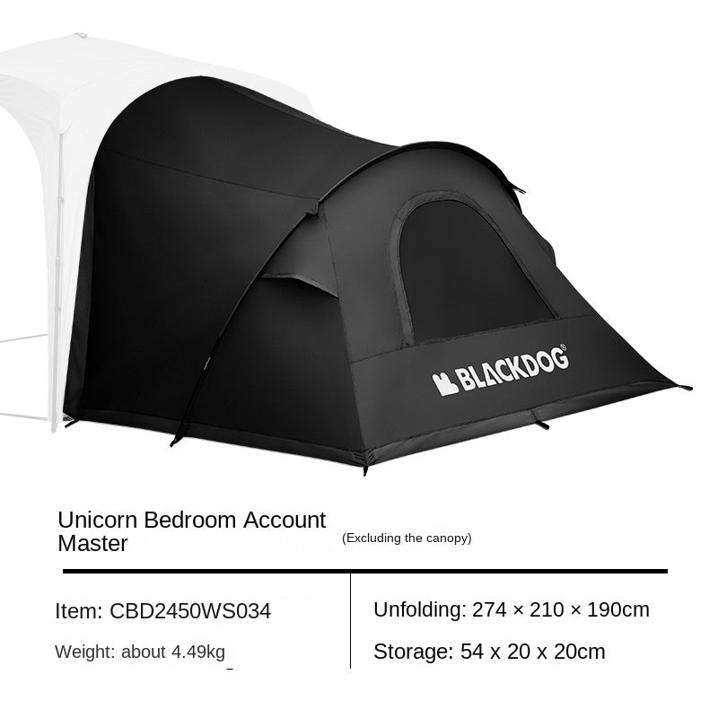 BLACKDOG UNICORN DOME TENT Automatic Multiple Setting Canopy Tent Unlimited Connection Bedroom Awning Living Area Waterproof Outdoor Camping Vinyl Coated UPF100+ UV Sun Protection Black White Fast Build 4-12 Person Large Space Heavy Duty Shelter