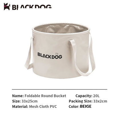 BLACKDOG PVC Foldable Water Bucket Portable Ultralight 20L Water Bucket PVC Waterproof Storage Bag Round Square Shapes Foldable Sink Wash Basin