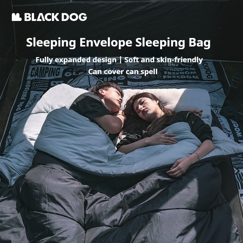 BLACKDOG Envelope Sleeping Bag Portable Ultralight Double Spring Autumn Warm Adult Sleeping Bag 210T Polyester Pongee Camping Outdoor Travel Hiking