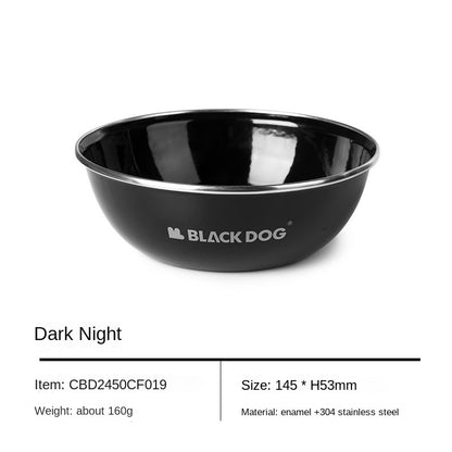 BLACKDOG Enamel Coated Dining Utensil Dish Bowl Plate Cup Stainless Steel Glazed Outdoor Camping Tableware