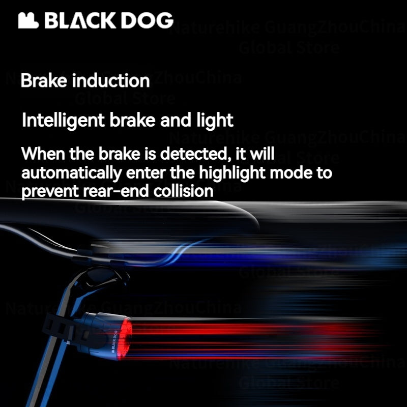 BLACKDOG Chasing Light M1 Smart Brake Tail Light Portable Lightweight Bike Tail Light Bicycle Brake Sensing Light Night Cycling Rear Lamp Taillight Waterproof Outdoor Mountain Biking Travel Heavy Duty Original Black Dog