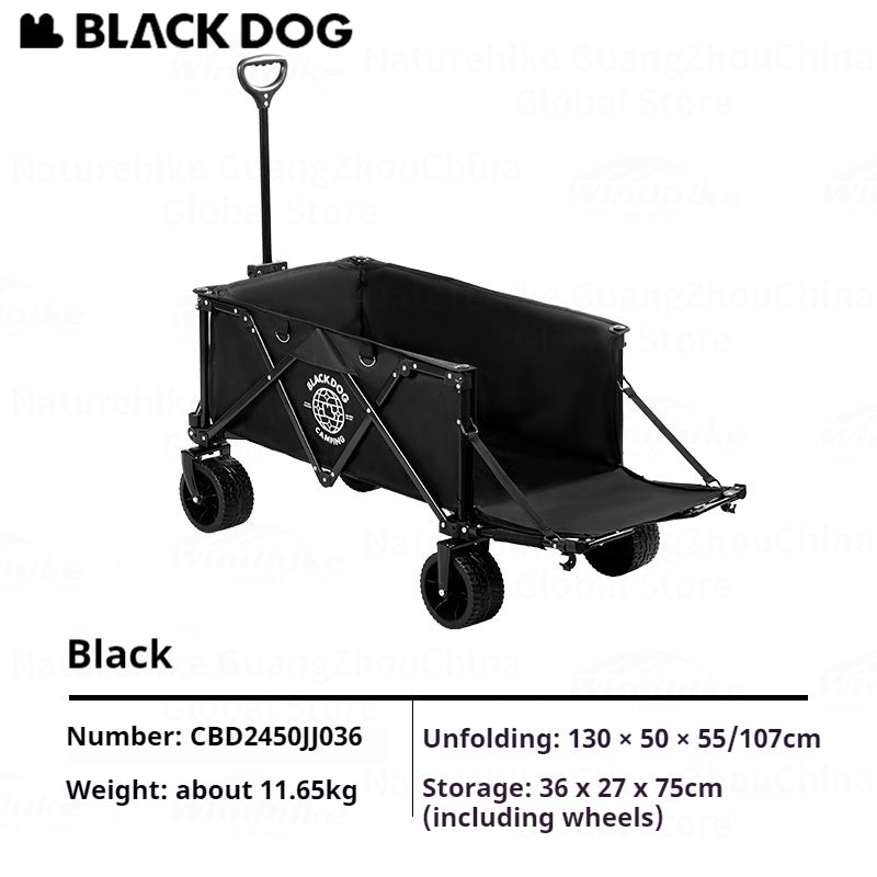 BLACKDOG Mountain Shadow Plus Camping Cart Portable Folding Cart With Brake Wheels Detachable Large Capacity Utility Wagon Outdoor Collapsible Trolley