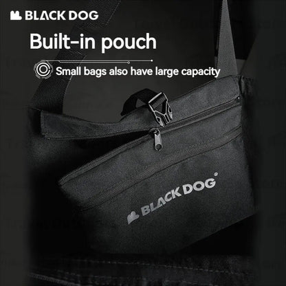 BLACKDOG Black Mutli-Functional Shopping Bag Portable Ultralight Storage Tote Bag Strong Durable Wear Resistant Carrying Bag Eco Bag With Zipper Camping Hiking Outdoor Beach Travel Grocery 900D Oxford Cloth Heavy Duty Original Black Dog