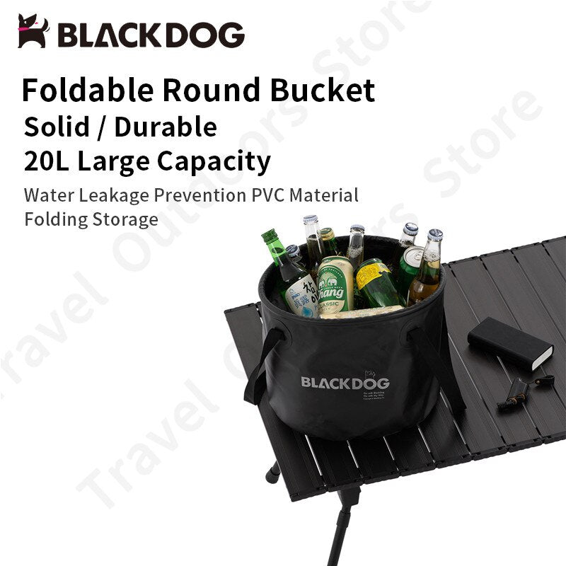 BLACKDOG PVC Foldable Water Bucket Portable Ultralight 20L Water Bucket PVC Waterproof Storage Bag Round Square Shapes Foldable Sink Wash Basin