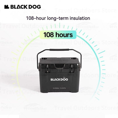 BLACKDOG 26L Rotomolded Black PP Cooler Box Cold Up To 108H Camping Outdoor Ice Food Drink Insulated Storage Chest Heavy Duty Original Black Dog