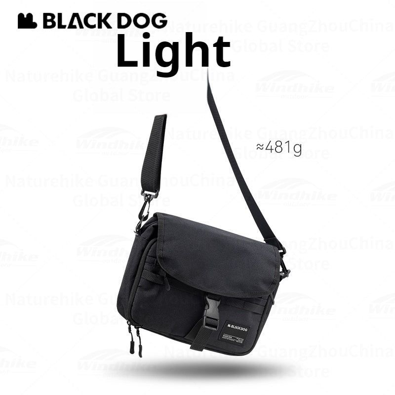 Blackdog Crossbody Shoulder Bag Portable Ultralight Multifunctional Black Casual Shoulder Bag Large Capacity Sundries Bag Unisex Camping Hiking Picnic Beach Sport Travel Heavy Duty Original Black Dog