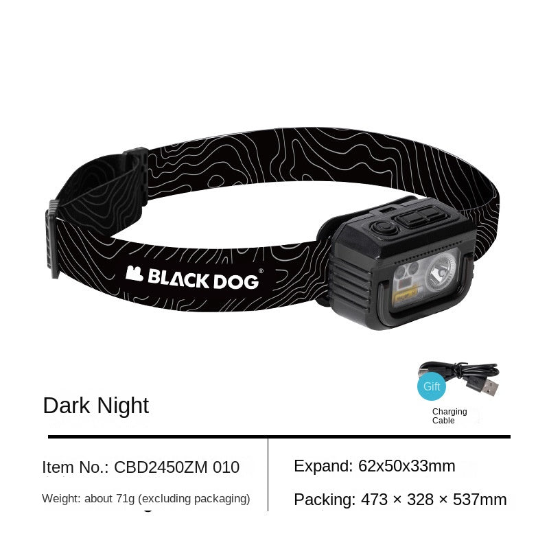 BLACKDOG Multi-Function Sensor Headlight Portable Ultralight Induction Sensor Headlamp USB Charging Rechargeable Black Head Lamp Light IPX5 Waterproof Outdoor Camping Hiking Picnic Travel Heavy Duty Original Black Dog