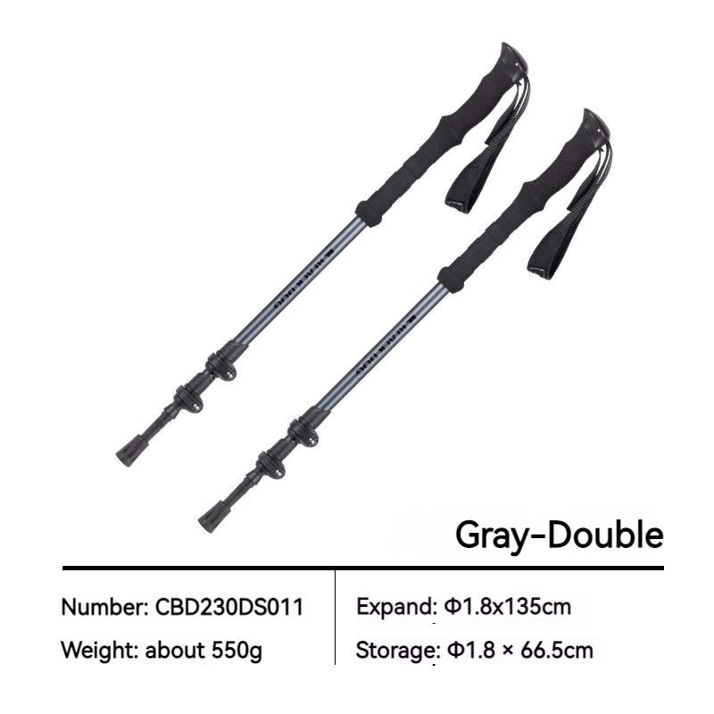 BLACKDOG Ultralight Trekking Poles Outdoor Telescopic 66.5-135CM 275g Walking Trek Rod Stick 6061 Aluminum Alloy Portable Ultralight 3-Section External Lock Climbing Hiking Camping Stick Skiing for Adult Black Dog