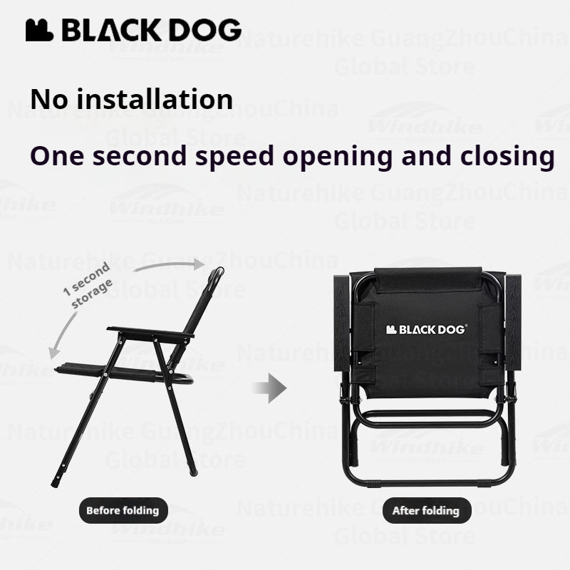 Blackdog Leisure Coffee Chair Portable Casual Folding Chair 600D Thick Double-Layer Oxford Cloth Camping Fishing Wood Armchair Bearing 120kg Seat