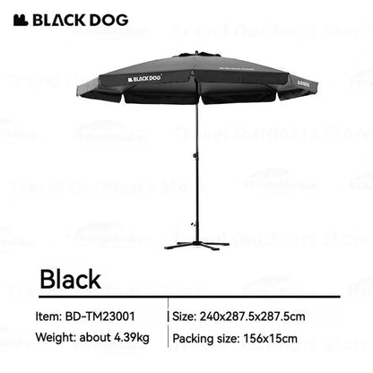 BLACKDOG Black Umbrella Curtain Portable Ultralight Rain Protection Sun Shade 5-6 Persons Canopy Outdoor Parasol Sunscreen Picnic Sun Shelter Shading Vinyl Fabric Rainproof UPF50+ Camping Hiking Beach Travel Heavy Duty Original Black Dog