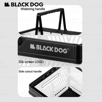 BLACKDOG Folding Storage Basket Portable Lightweight 26L Large Capacity Desk Organizer Foldable Sundry Storage Box PP Camping Outdoor Hiking Picnic Beach Travel Heavy Duty Original Black Dog