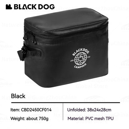 BLACKDOG 20L Portable PVC Ice Bag With Shoulder Strap Outdoor Leakproof Insulated Thermal Lunch Cooler PVC Box Camping Hiking Picnic Beach Travel Heavy Duty Original Black Dog