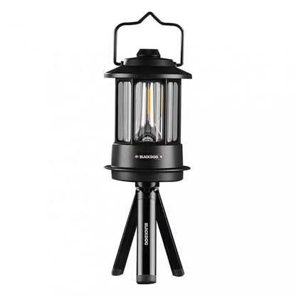 BLACKDOG Portable Atmosphere Light Black Vintage LED Mood Light Outdoor Lightweight Multipurpose Camping Retro Lantern Ambient Lighting Lamp USB