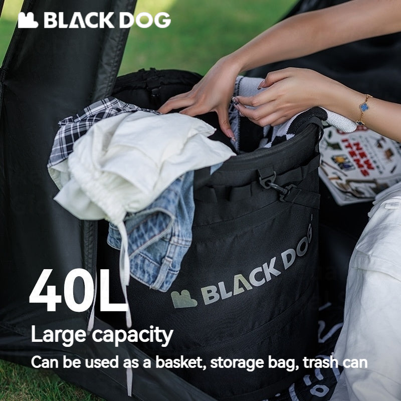 BLACKDOG Outdoor Folding Bucket Bag 40L Capacity Outdoor Portable Ultralight Multi-Functional Folding Round Clothes Bag Sundry Storage Box Hiking Camping Picnic Beach Travel  Heavy Duty Original Black Dog