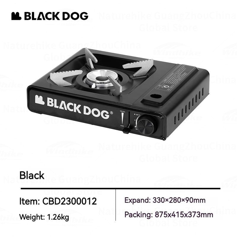 BLACKDOG Night BANQUET Gas Stove Portable Cartographic Butane Stove Cassette Canister Fuel Gas Standard Nozzle Type 3100W Firepower Outdoor Camping Cooking Korean BBQ Burner Black Dog