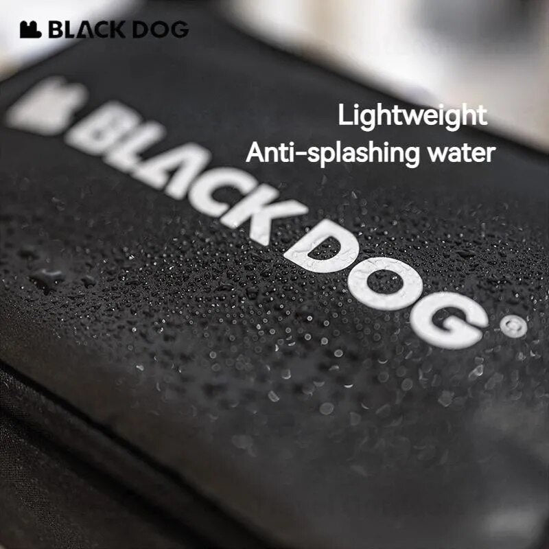 BLACKDOG Black Travel Toiletry Storage Pouch Bag 3.1L Camping Small Multi-Layer Waterproof Hanging Luggage Accessories Wet Dry Separation Cosmetics Make up Organizer Black Dog