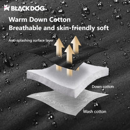 BLACKDOG Trapezoidal Sleeping Bag All 4 Season Camping 1 Person Spliced Envelope Type With Hood Waterproof Blanket Quilt Hooded Shawl Mat Pad Black Dog