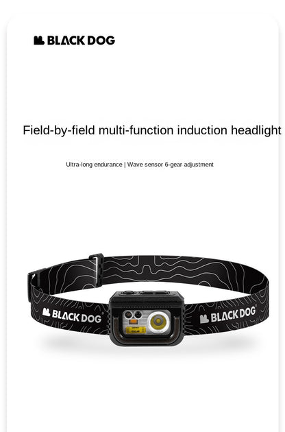 BLACKDOG Multi-Function Sensor Headlight Portable Ultralight Induction Sensor Headlamp USB Charging Rechargeable Black Head Lamp Light IPX5 Waterproof Outdoor Camping Hiking Picnic Travel Heavy Duty Original Black Dog