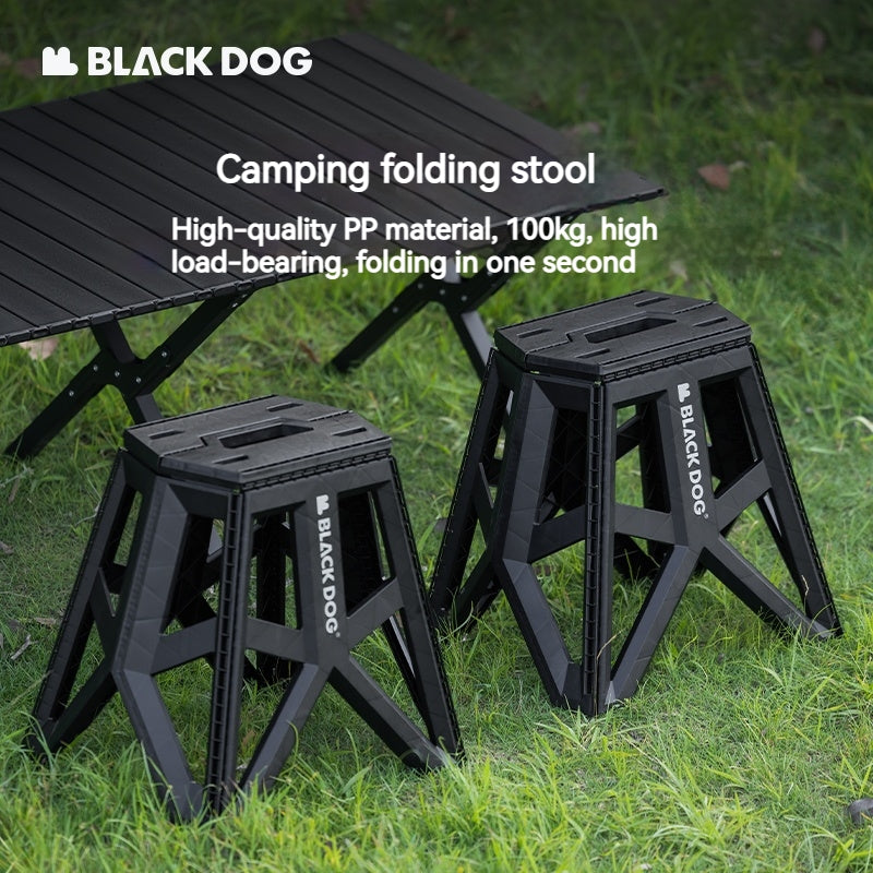 BLACKDOG Camping Folding Stool Portable Ultralight PP Chair Outdoor Stable Bucket Rack Camping Travel Fishing Beach Stool Chair Load Bearing 100kg Heavy Duty