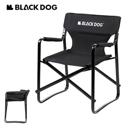 BLACKDOG Meditation Folding Director Chair Outdoor Portable Folding Leisure Stool Widen Seat With Armchair Camping Beach Fishing Picnic Garden Travel Heavy Duty Original Black Dog