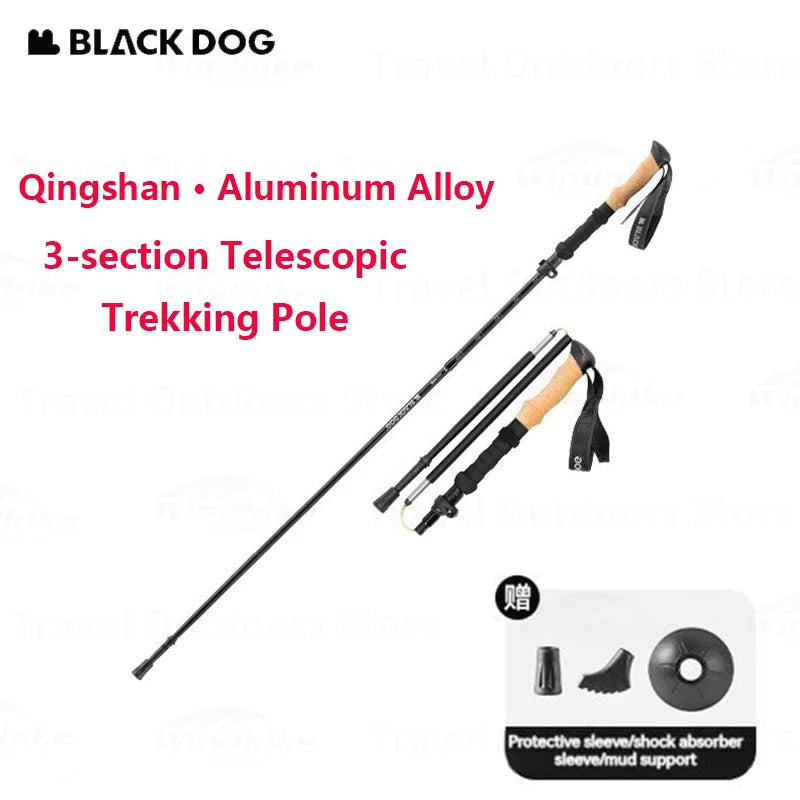 Blackdog Aluminum Alloy Trekking Pole Portable Ultralight Foldable Mountaineering Stick Foldable Climbing Walking Stick Adjustable Telescopic Camping Outdoor