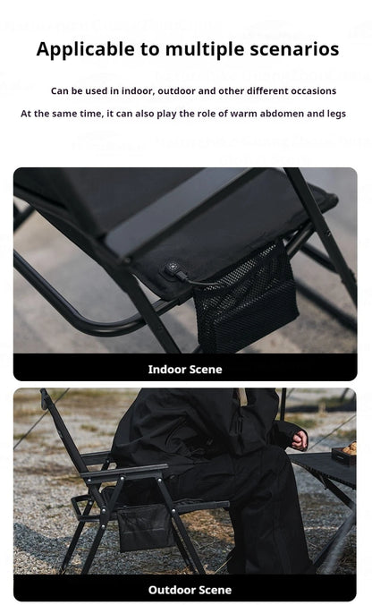 BLACKDOG Heating Seat Cushion Camping Chair Winter Warmer Mat Heating Cushion Four Adjustable Temperature Control 900D Electric Pad Chair Cover