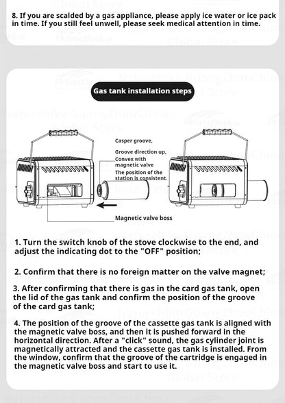 Blackdog Cassette Heating Stove Portable 1500W Gas Winter Heater Multi-function Outdoor Camping Hiking Warm Butane Stove Gas Fireplace Burner