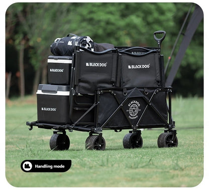 BLACKDOG Mountain Shadow Plus Camping Cart Portable Folding Cart With Brake Wheels Detachable Large Capacity Utility Wagon Outdoor Collapsible Trolley