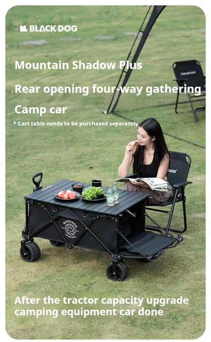 BLACKDOG Mountain Shadow Plus Camping Cart Portable Folding Cart With Brake Wheels Detachable Large Capacity Utility Wagon Outdoor Collapsible Trolley