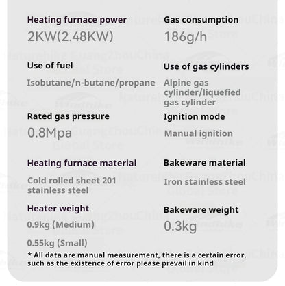 BLACKDOG Multifunctional Heating Stove 2480W High Power Furnance Water Boiler Butane Canister Gas Burner Oven Outdoor Camping Winter Heater Adjustable