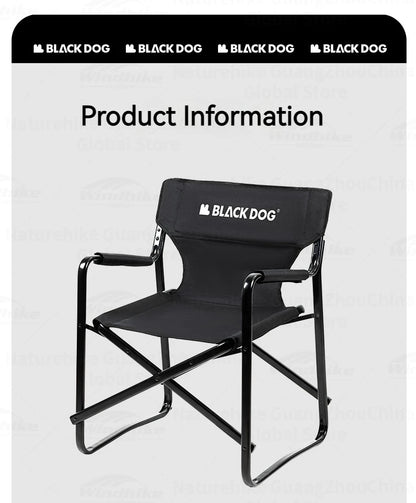 BLACKDOG Meditation Folding Director Chair Outdoor Portable Folding Leisure Stool Widen Seat With Armchair Camping Beach Fishing Picnic Garden Travel Heavy Duty Original Black Dog