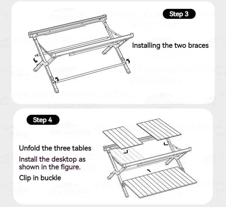 BLACKDOG Double Layer Folding Table Outdoor Desktop Aluminum Alloy Portable Lightweight IGT Egg Roll Table Camping Hiking Picnic Beach Travel Heavy Duty Original Black Dog