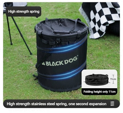 BLACKDOG Outdoor Folding Bucket Bag 40L Capacity Outdoor Portable Ultralight Multi-Functional Folding Round Clothes Bag Sundry Storage Box Hiking Camping Picnic Beach Travel  Heavy Duty Original Black Dog