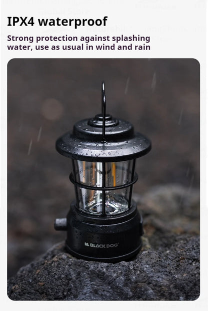 Blackdog Retro Mini Camping Light Portable Lightweight Rechargeable Lamp Waterproof 3600mAH Battery LED Atmosphere Stepless Dimming Hanging Lantern