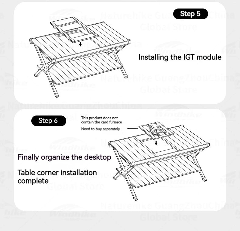 BLACKDOG Double Layer Folding Table Outdoor Desktop Aluminum Alloy Portable Lightweight IGT Egg Roll Table Camping Hiking Picnic Beach Travel Heavy Duty Original Black Dog