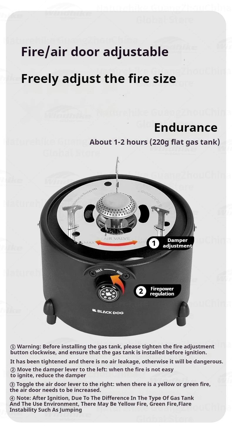 BLACKDOG Multifunctional Heating Stove 2480W High Power Furnance Water Boiler Butane Canister Gas Burner Oven Outdoor Camping Winter Heater Adjustable