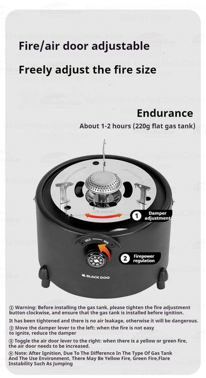 BLACKDOG Multifunctional Heating Stove 2480W High Power Furnance Water Boiler Butane Canister Gas Burner Oven Outdoor Camping Winter Heater Adjustable