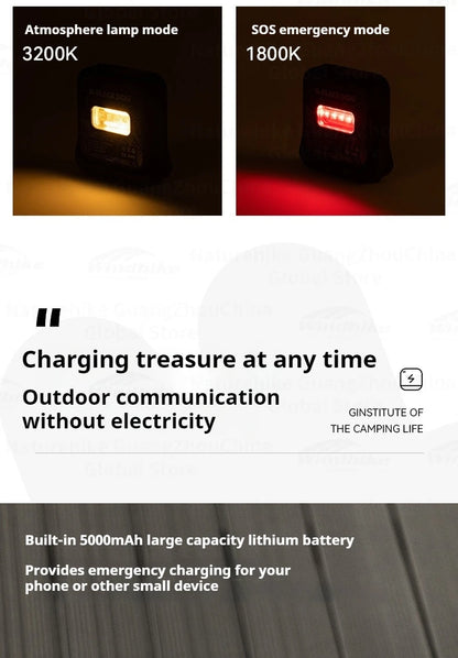 Blackdog All Terrain Double-Sided Camping Light Waterproof IPX5 Rechargeable Emergency Lamp 1000lm 5000mAh Long Battery Light Outdoor Lighting