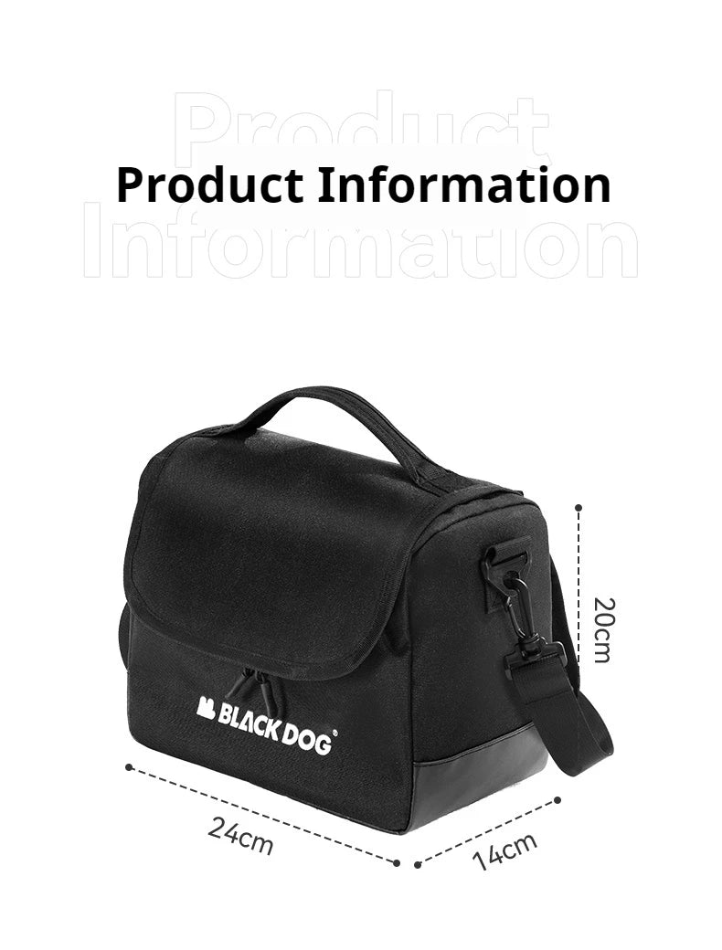 Blackdog Portable Storage Bag Ultralight Multifunctional Handbag Bag Detachable Washable Layered Wear Resisting Waterproof Camping Hiking Outdoor Picnic Beach Travel Heavy Duty Original Black Dog