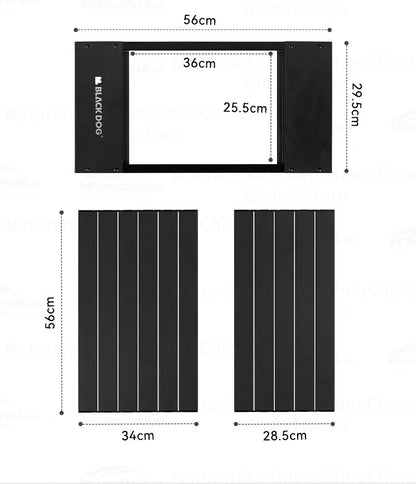 BLACKDOG Double Layer Folding Table Outdoor Desktop Aluminum Alloy Portable Lightweight IGT Egg Roll Table Camping Hiking Picnic Beach Travel Heavy Duty Original Black Dog