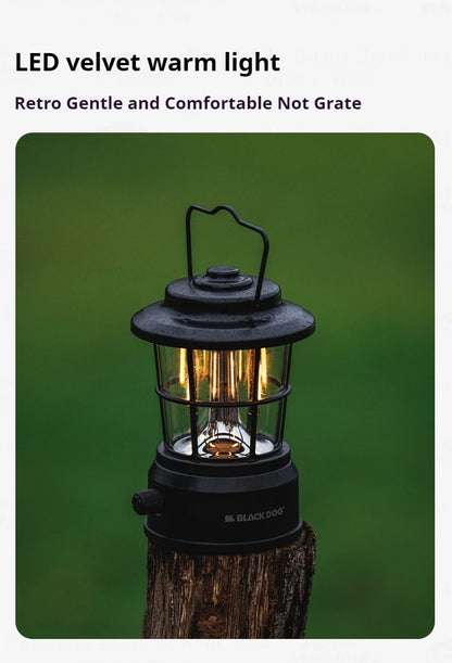 Blackdog Retro Mini Camping Light Portable Lightweight Rechargeable Lamp Waterproof 3600mAH Battery LED Atmosphere Stepless Dimming Hanging Lantern