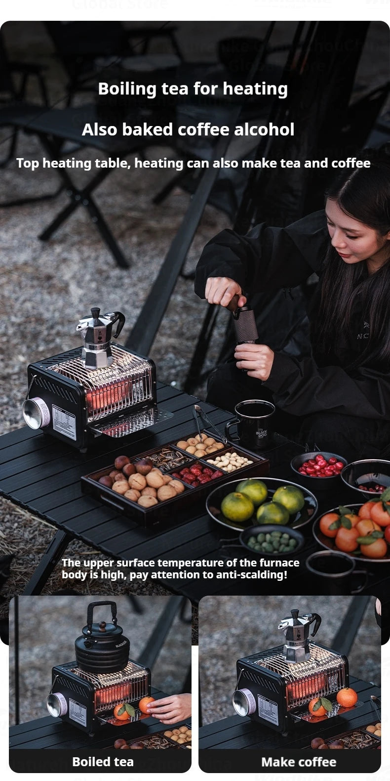 Blackdog Cassette Heating Stove Portable 1500W Gas Winter Heater Multi-function Outdoor Camping Hiking Warm Butane Stove Gas Fireplace Burner