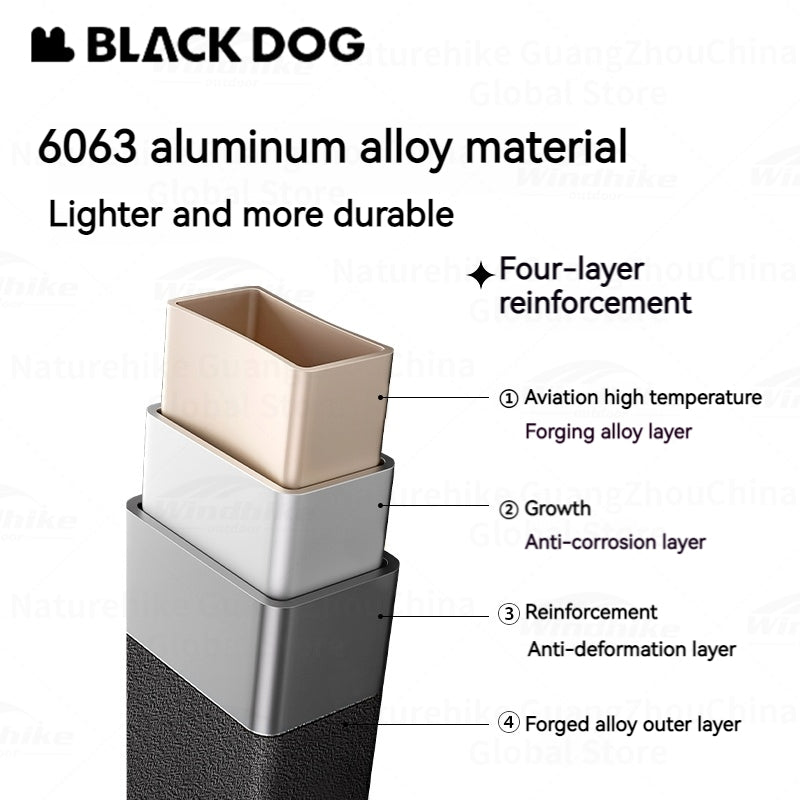 BLACKDOG Double Layer Folding Table Outdoor Desktop Aluminum Alloy Portable Lightweight IGT Egg Roll Table Camping Hiking Picnic Beach Travel Heavy Duty Original Black Dog