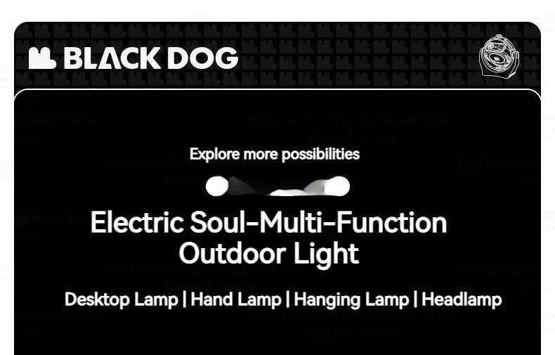 BLACKDOG Multi-Function Outdoor Light Portable Rechargeable USB Camping Light Ultralight LED Headlamp Flashlight Work Lamp Waterproof Hiking Camping Beach Travel Outdoor Heavy Duty Original Black Dog