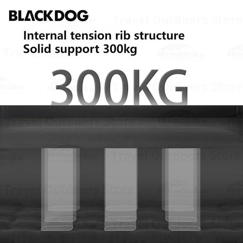 BLACKDOG Inflatable Sofa Outdoor Black Camping Double Portable Sofa Bed 45cm Height up to 300kg Max Load Built-in Electric Air Pump USB C Rechargeable Outdoor Beach Picnic Waterproof Lazy Chair Black Dog