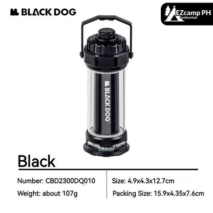 BLACKDOG STARFIRE Black Camping Lamp Mini Outdoor LED Mini Lantern 4 Lighting Modes 2600mAh Battery USB C Charging IPX4 Waterproof 6-150H Hanging Flashlight Ultralight Portable Warm Light Black Dog