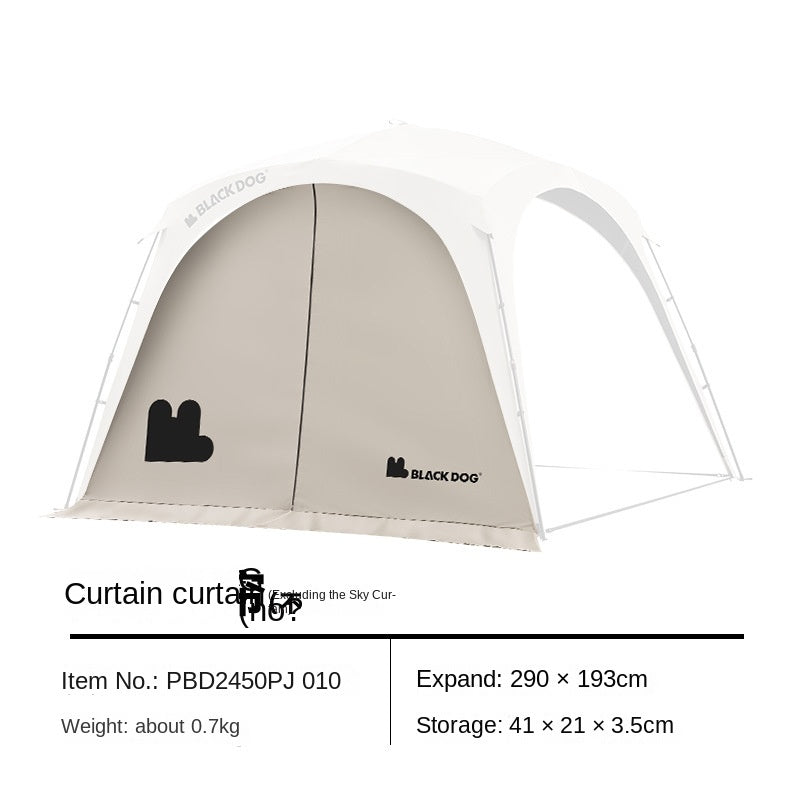 BLACKDOG UNICORN DOME TENT Automatic Multiple Setting Canopy Tent Unlimited Connection Bedroom Awning Living Area Waterproof Outdoor Camping Vinyl Coated UPF100+ UV Sun Protection Black White Fast Build 4-12 Person Large Space Heavy Duty Shelter