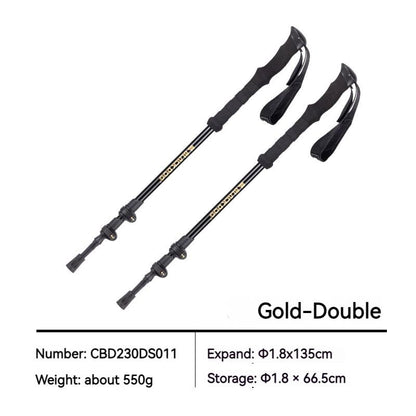 BLACKDOG Ultralight Trekking Poles Outdoor Telescopic 66.5-135CM 275g Walking Trek Rod Stick 6061 Aluminum Alloy Portable Ultralight 3-Section External Lock Climbing Hiking Camping Stick Skiing for Adult Black Dog