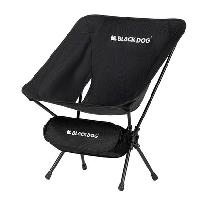 BLACKDOG Ultralight Moon Chair Portable Black Foldable Recliner Lounge Fishing Director's Chair Up to 130kg Aluminum Alloy Camping Outdoor Hiking Picnic Beach Travel Heavy Duty Original Black Dog