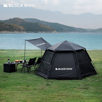 BLACKDOG Six Dome Hexagonal Automatic Tent Portable Lightweight Hexagon One-touch Automatic Quick-open Tent Waterproof Cabin Windscreen House Camping Hiking Outdoor Picnic Beach Travel Heavy Duty Original Black Dog